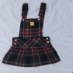 Harajuku Mini Plaid Kids Skirt with Suspenders